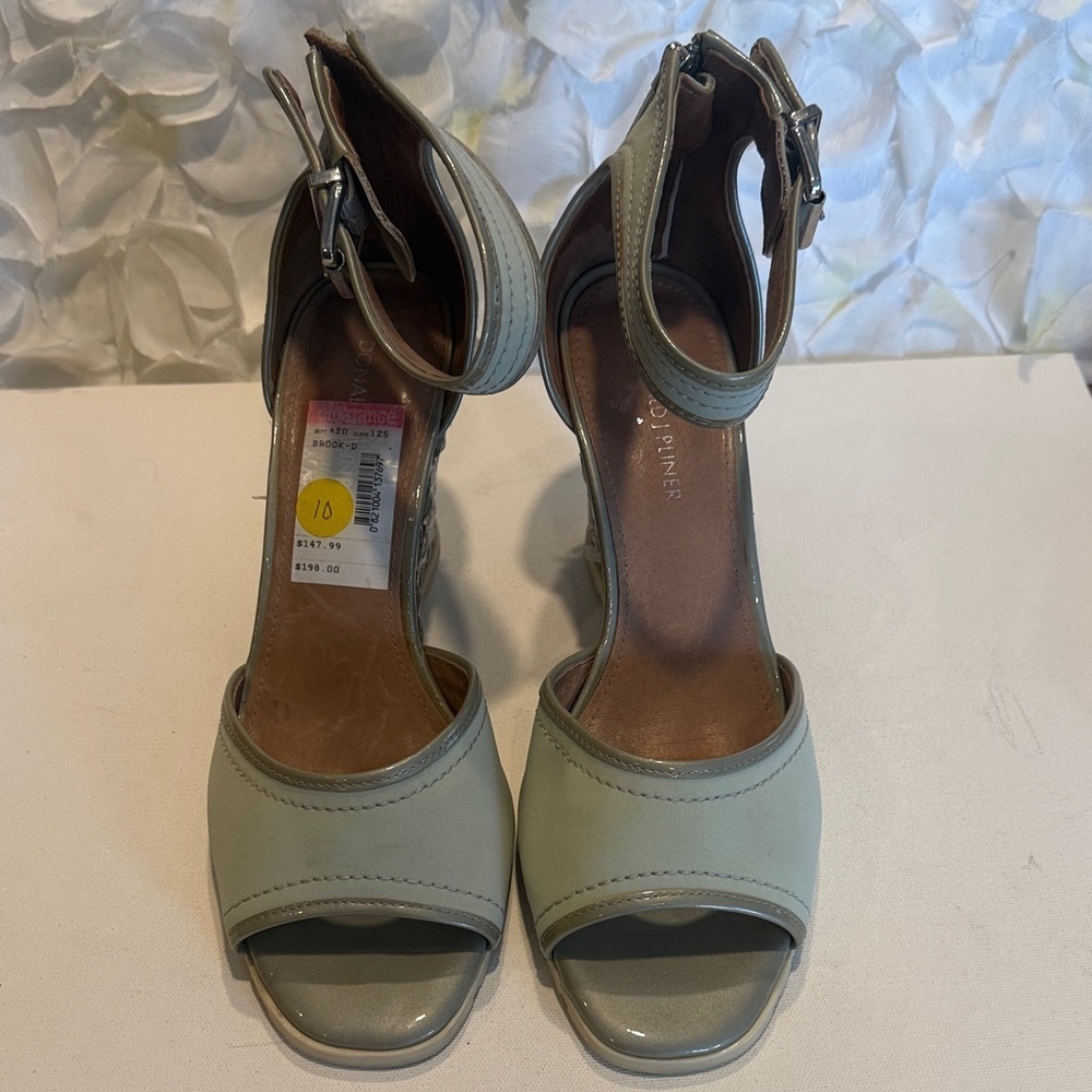 Donald J. Pliner Mint Green Ankle-Strap Open-Toe Wedges